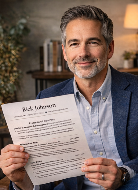 Professional reviewing resume and LinkedIn branding materials.
